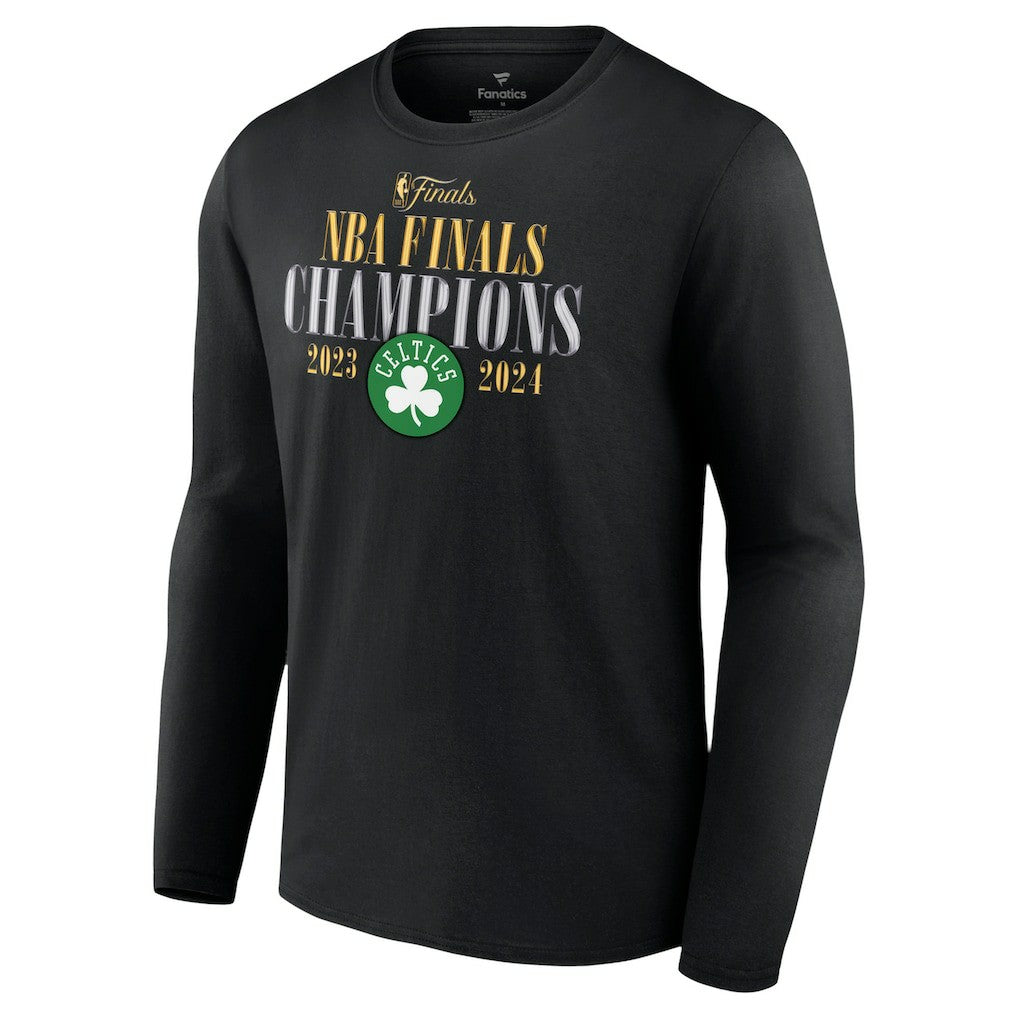 Boston Celtics 2024 NBA Finals Champions Fade Away Jumper Roster Signature Long Sleeve T-Shirt Black