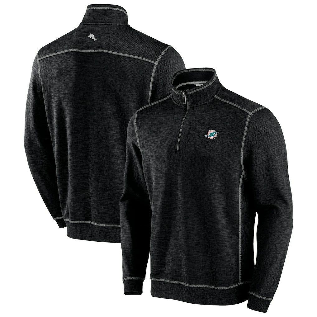 Miami Dolphins Big & Tall Tobago Bay Half-Zip Sweatshirt Black