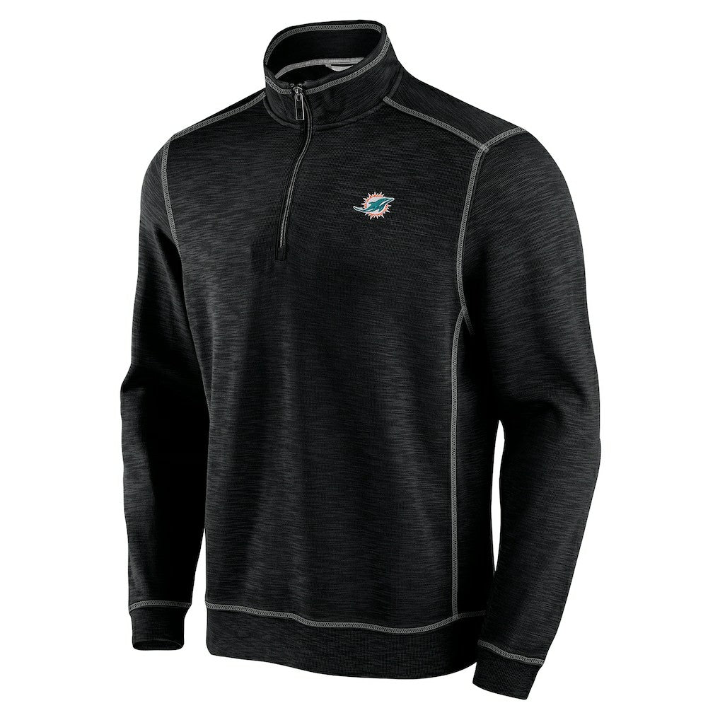 Miami Dolphins Big & Tall Tobago Bay Half-Zip Sweatshirt Black