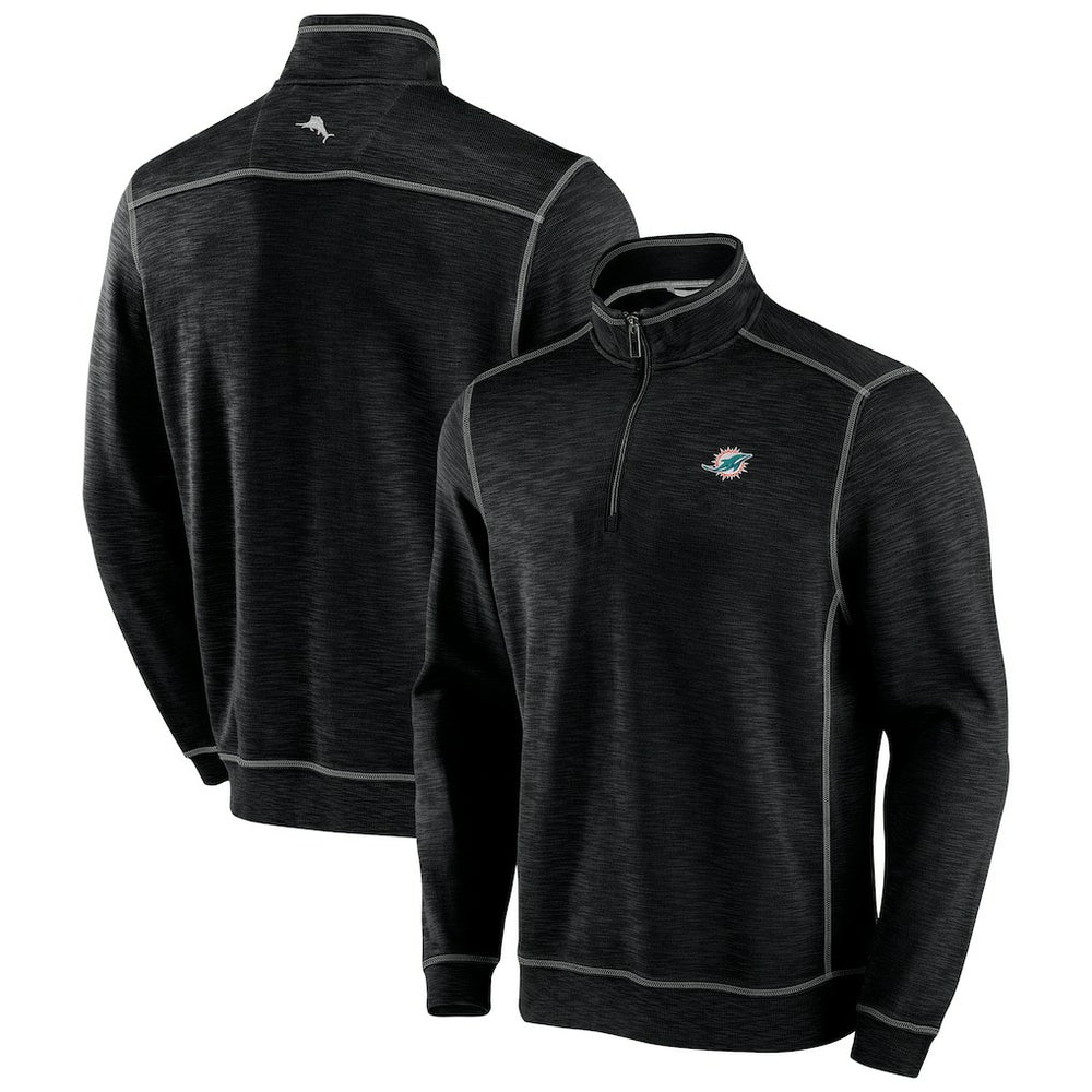 Miami Dolphins Tobago Bay Tri-Blend Half-Zip Sweatshirt Black