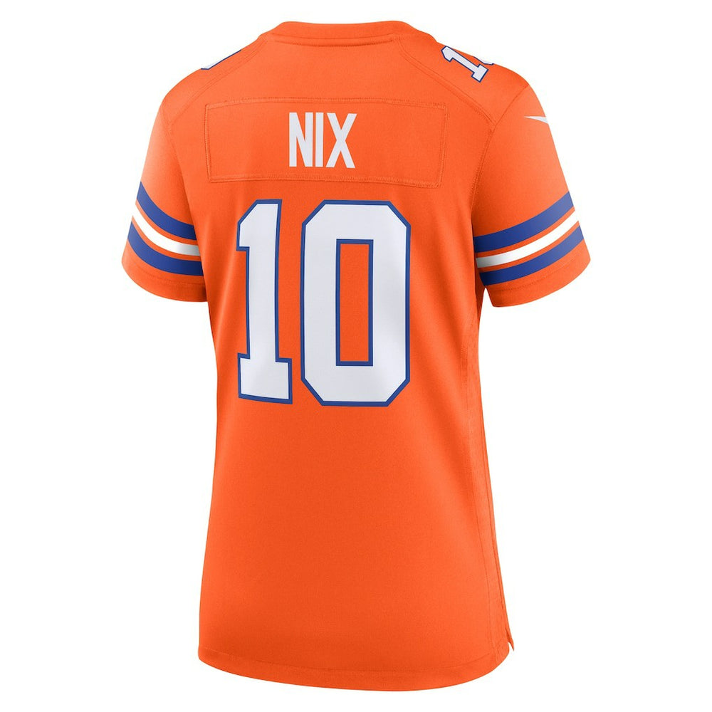 Bo Nix Denver Broncos Women's Mile High Collection 1977 Throwback Player Game Jersey Orange