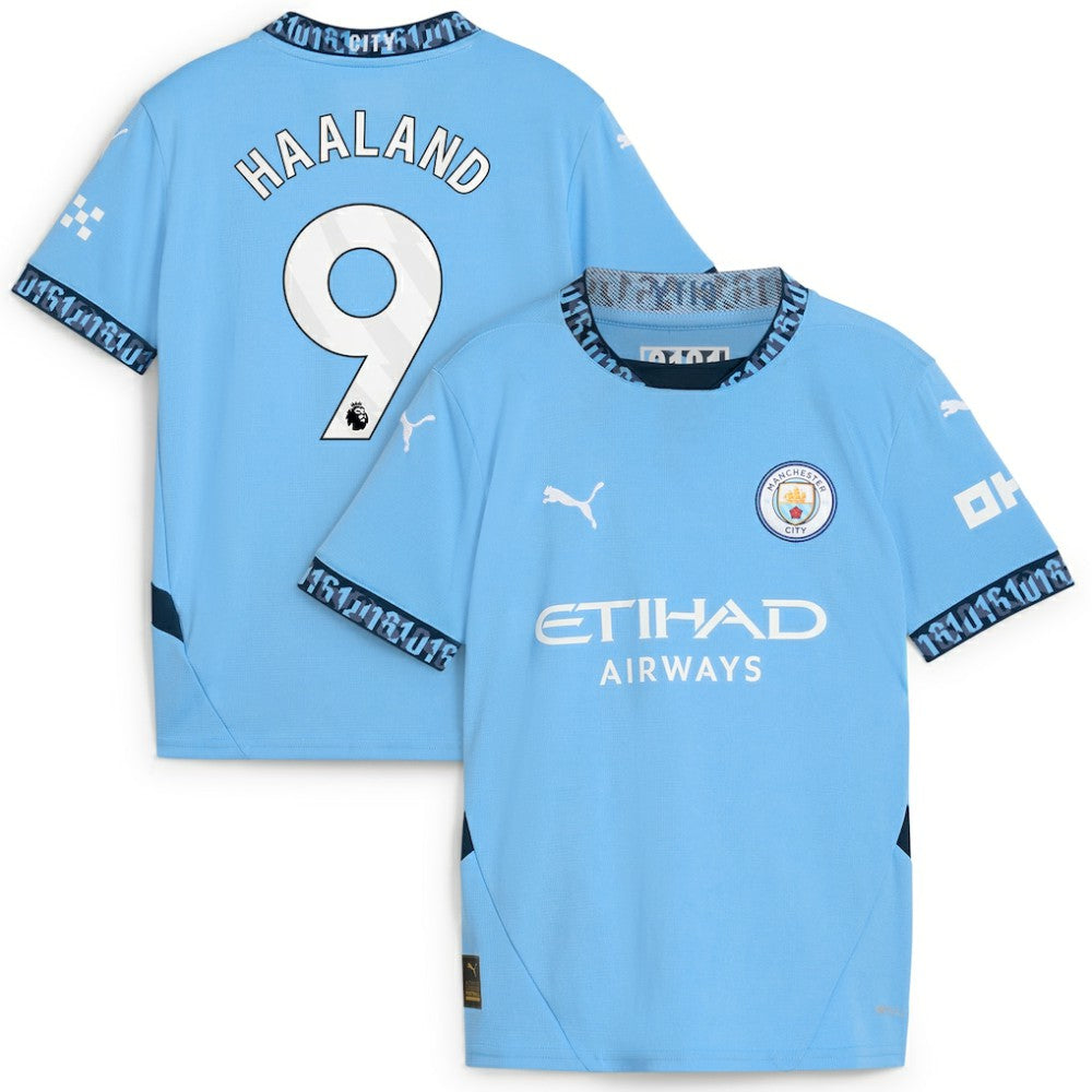 Erling Haaland Manchester City Youth 2024/25 Home Replica Player Jersey Light Blue