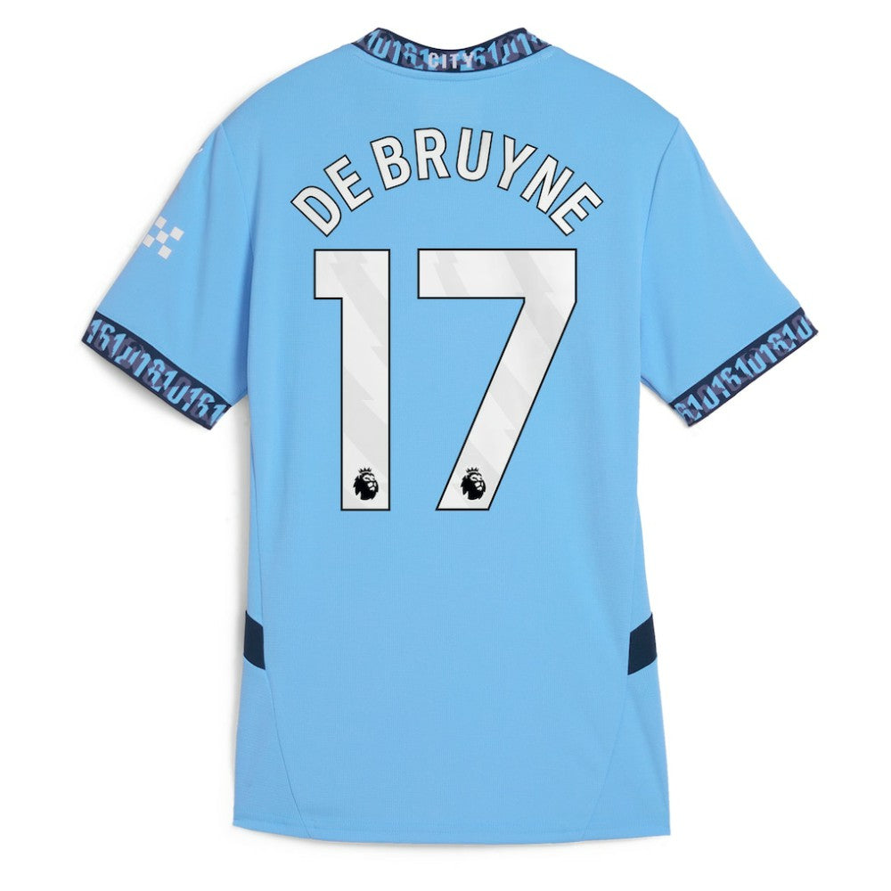 Kevin De Bruyne Manchester City Women's 2024/25 Home Replica Player Jersey Light Blue