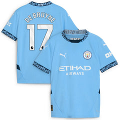 Kevin De Bruyne Manchester City Youth 2024/25 Home Replica Player Jersey Light Blue