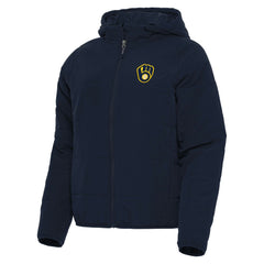 Milwaukee Brewers Antigua Women's Universe Full-Zip Hoodie Jacket - Navy Jackets