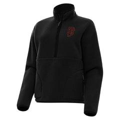 San Francisco Giants Antigua Women's Figure Half-Zip Sweatshirt - Black Sweatshirts