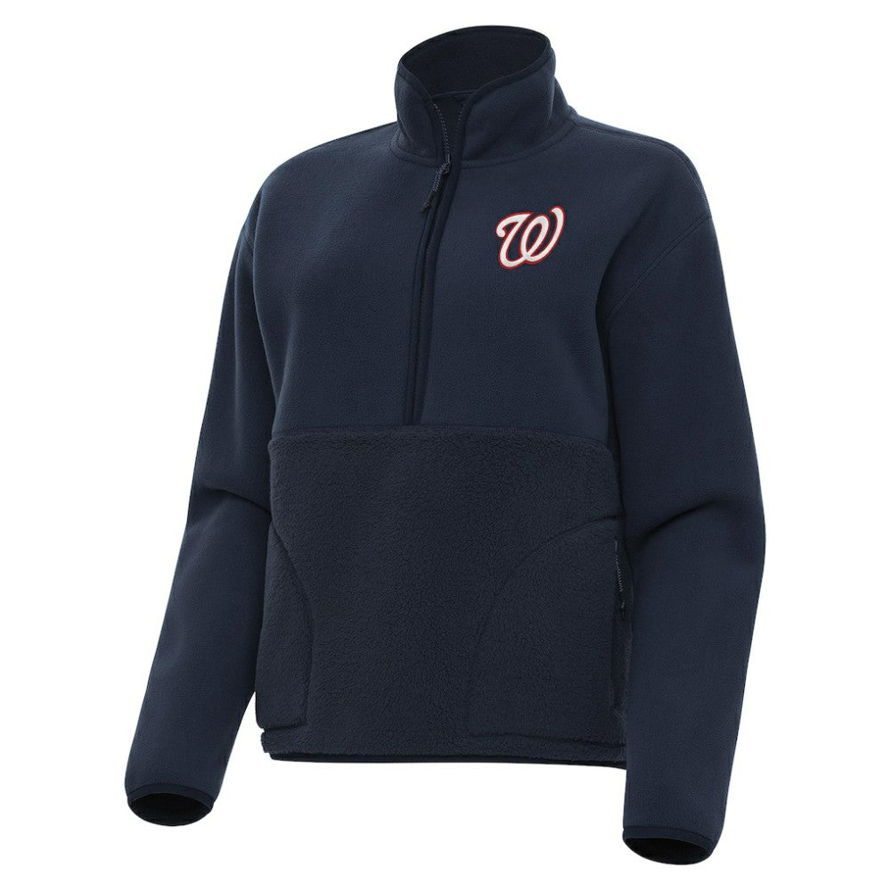Washington Nationals Antigua Women's Figure Half-Zip Sweatshirt - Navy Sweatshirts