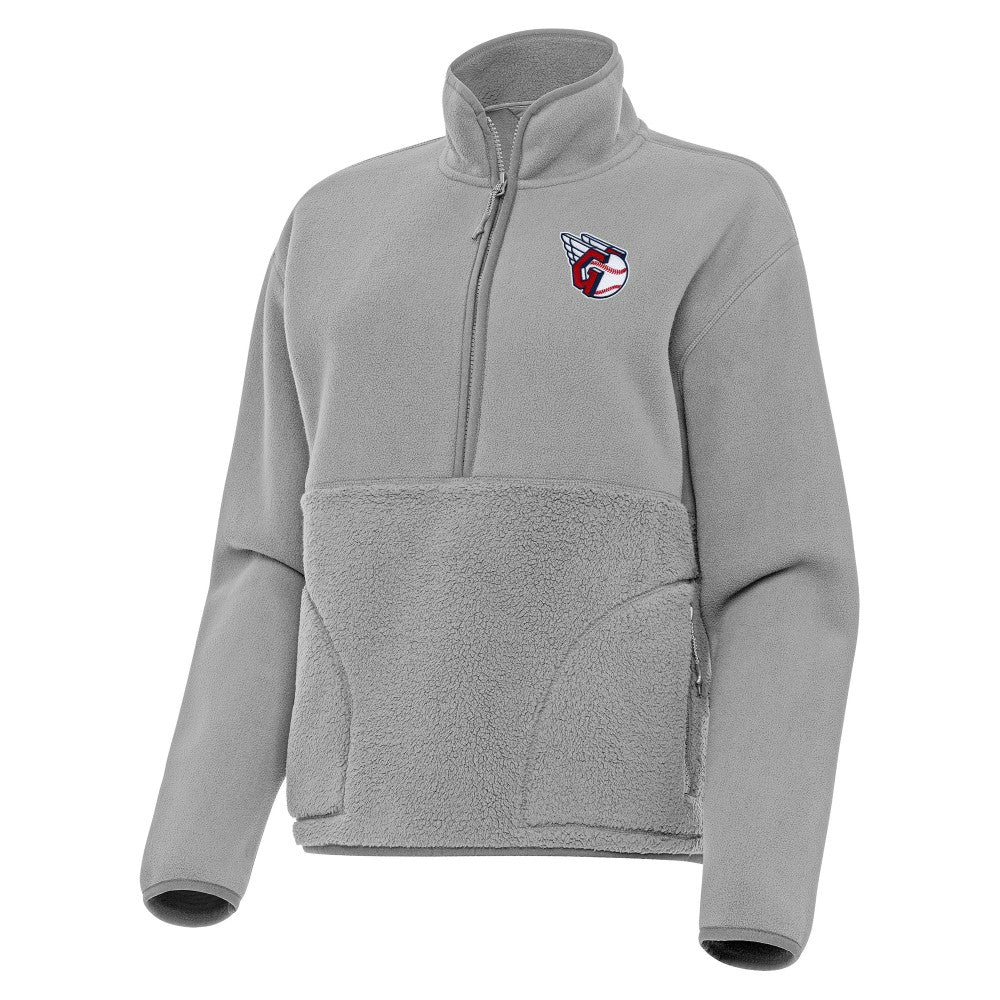 Cleveland Guardians Antigua Women's Figure Half-Zip Sweatshirt - Gray Sweatshirts
