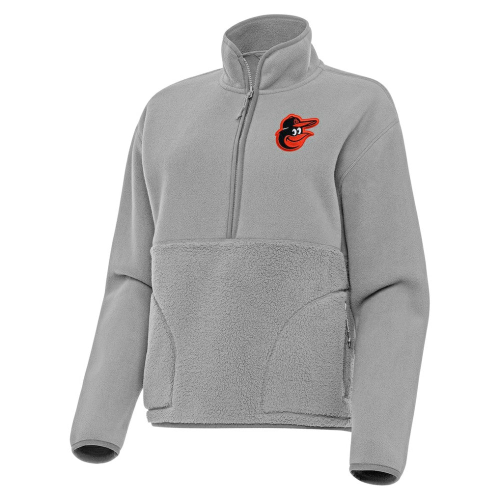 Baltimore Orioles Antigua Women's Figure Half-Zip Sweatshirt - Gray Sweatshirts
