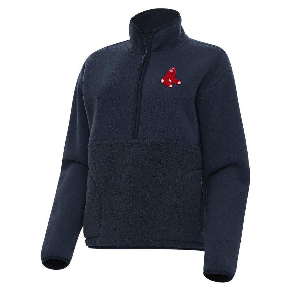 Boston Red Sox Antigua Women's Figure Half-Zip Sweatshirt - Navy Sweatshirts