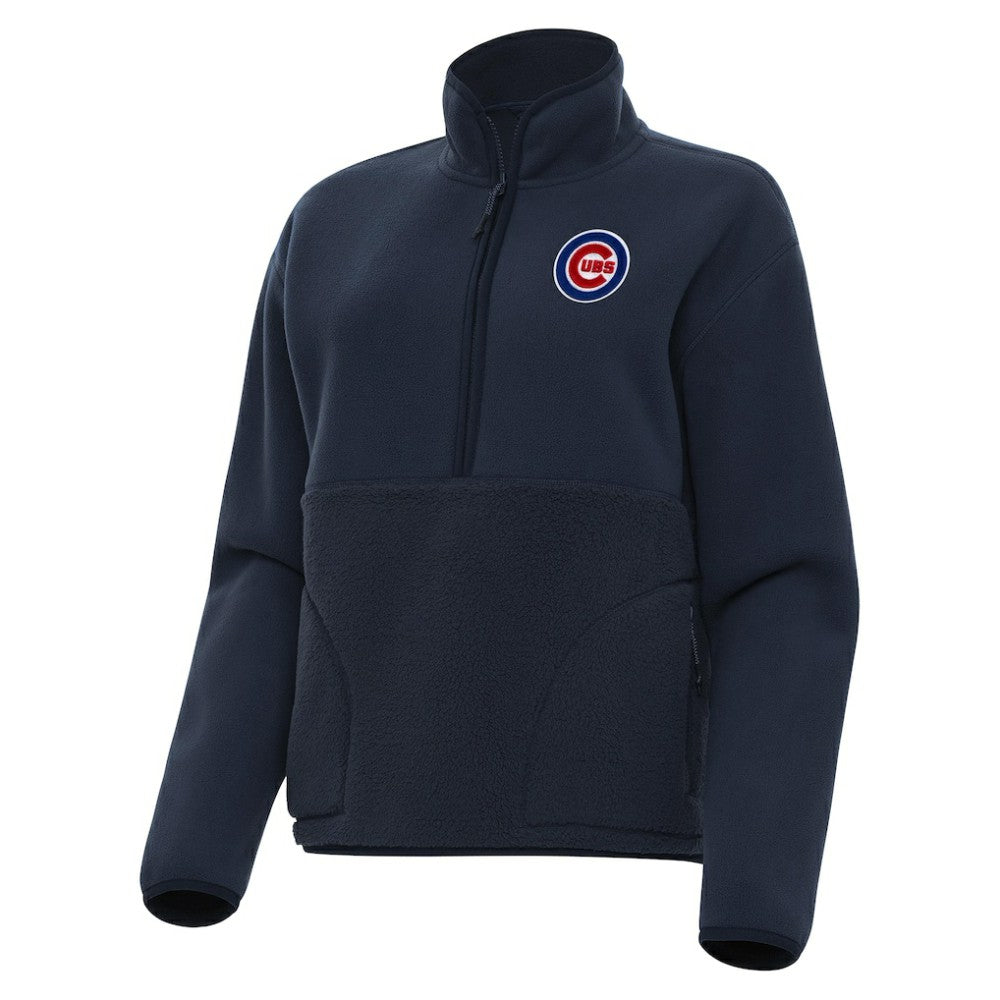 Chicago Cubs Antigua Women's Figure Half-Zip Sweatshirt - Navy Sweatshirts