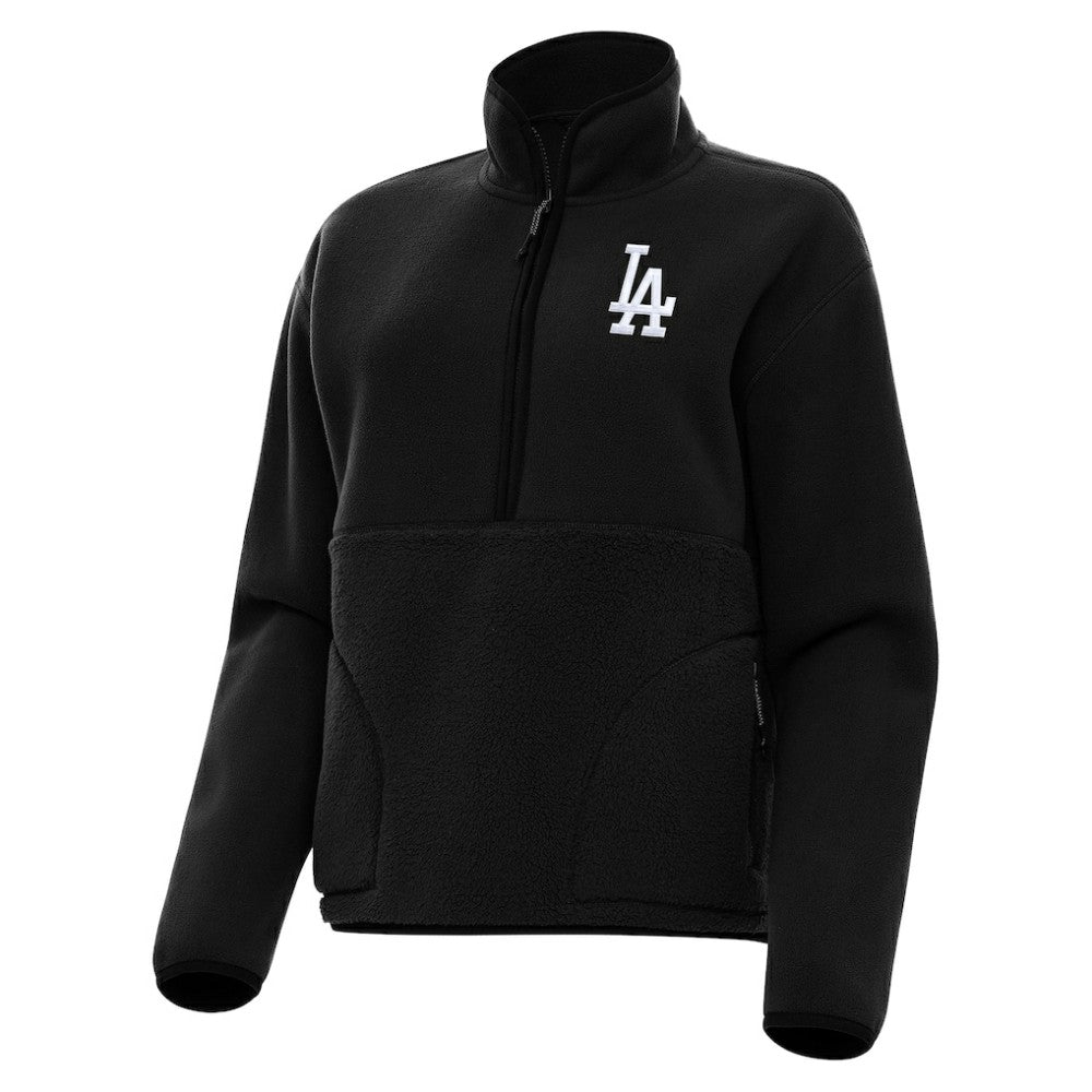 Los Angeles Dodgers Antigua Women's Figure Half-Zip Sweatshirt - Black Sweatshirts