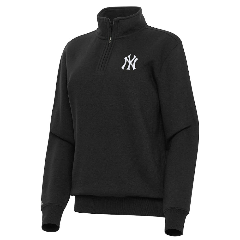 New York Yankees Antigua Women's Victory Quarter-Zip Sweatshirt - Black Sweatshirts