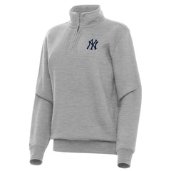 New York Yankees Antigua Women's Victory Quarter-Zip Sweatshirt - Heather Gray Sweatshirts