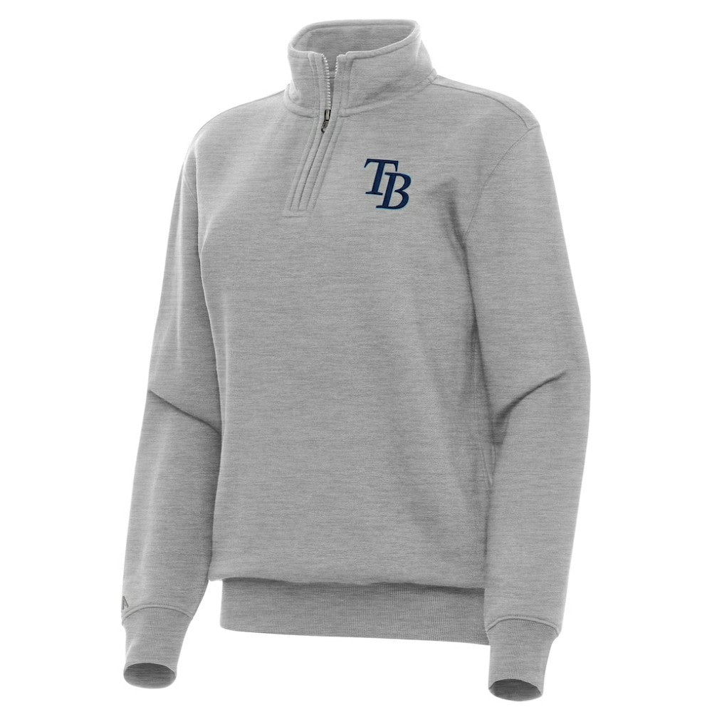 Tampa Bay Rays Antigua Women's Victory Quarter-Zip Sweatshirt - Heather Gray Sweatshirts