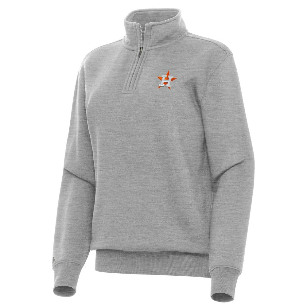 Houston Astros Antigua Women's Victory Quarter-Zip Sweatshirt - Heather Gray Sweatshirts
