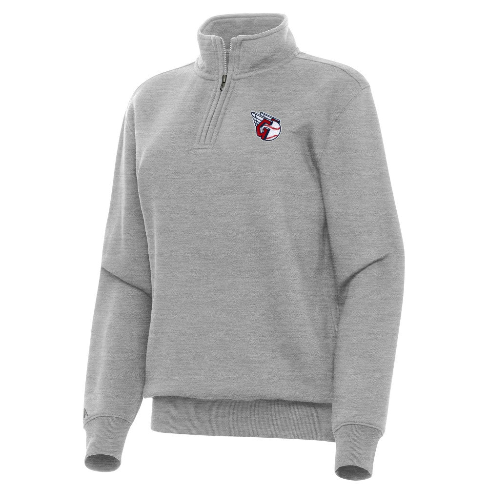 Cleveland Guardians Antigua Women's Victory Quarter-Zip Sweatshirt - Heather Gray Sweatshirts