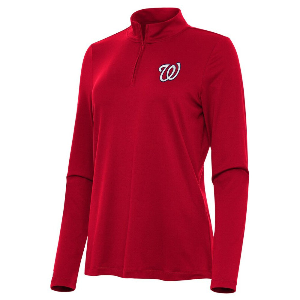 Washington Nationals Antigua Women's Reprocess Quarter-Zip Top - Red Tops