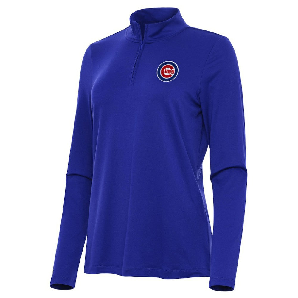 Chicago Cubs Antigua Women's Reprocess Quarter-Zip Top - Royal Tops