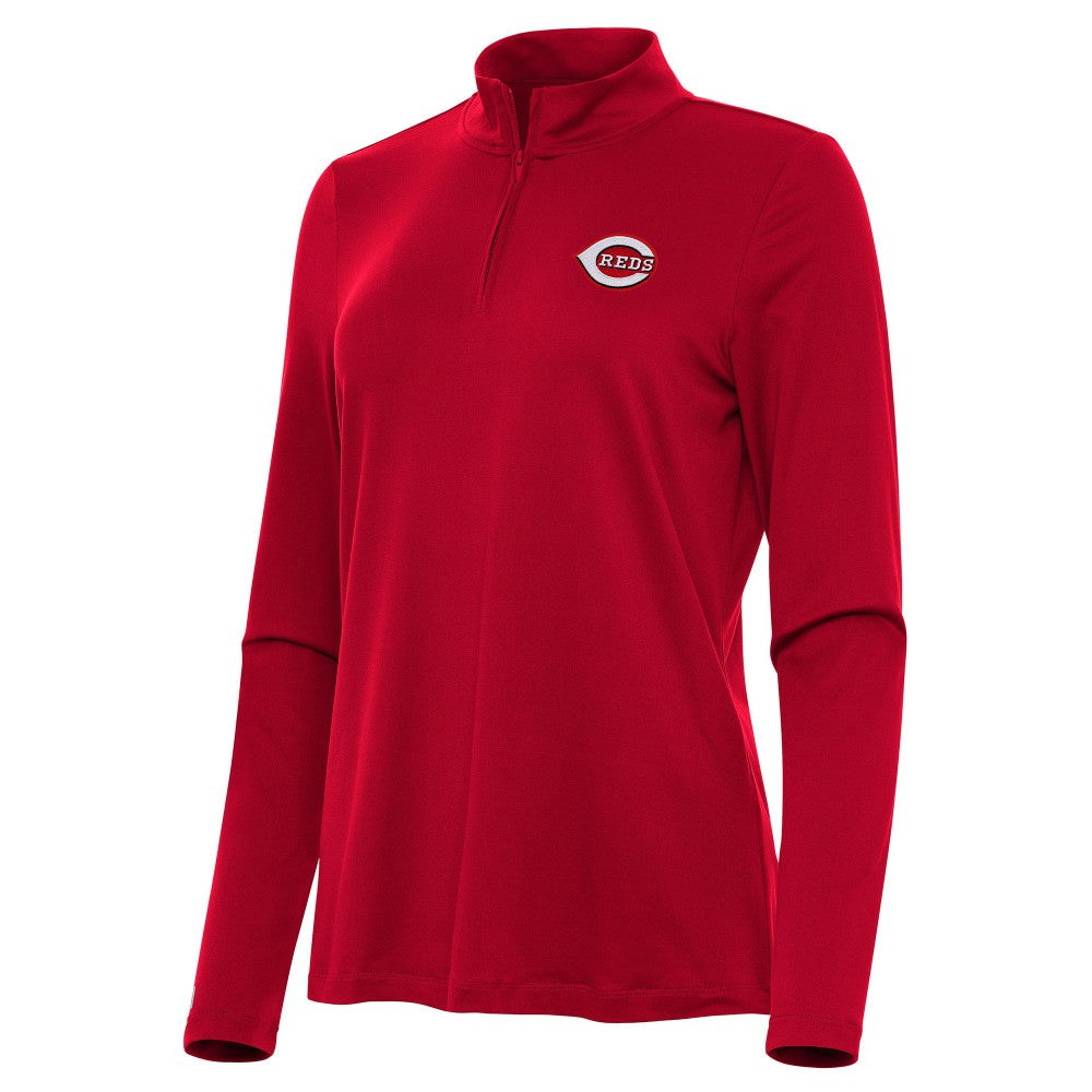 Cincinnati Reds Antigua Women's Reprocess Quarter-Zip Top - Red Tops