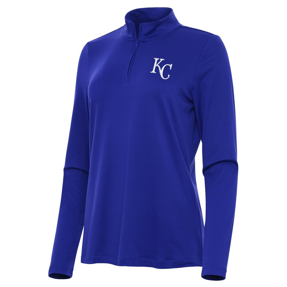 Kansas City Royals Antigua Women's Reprocess Quarter-Zip Top - Royal Tops