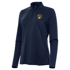 Milwaukee Brewers Antigua Women's Reprocess Quarter-Zip Top - Navy Tops