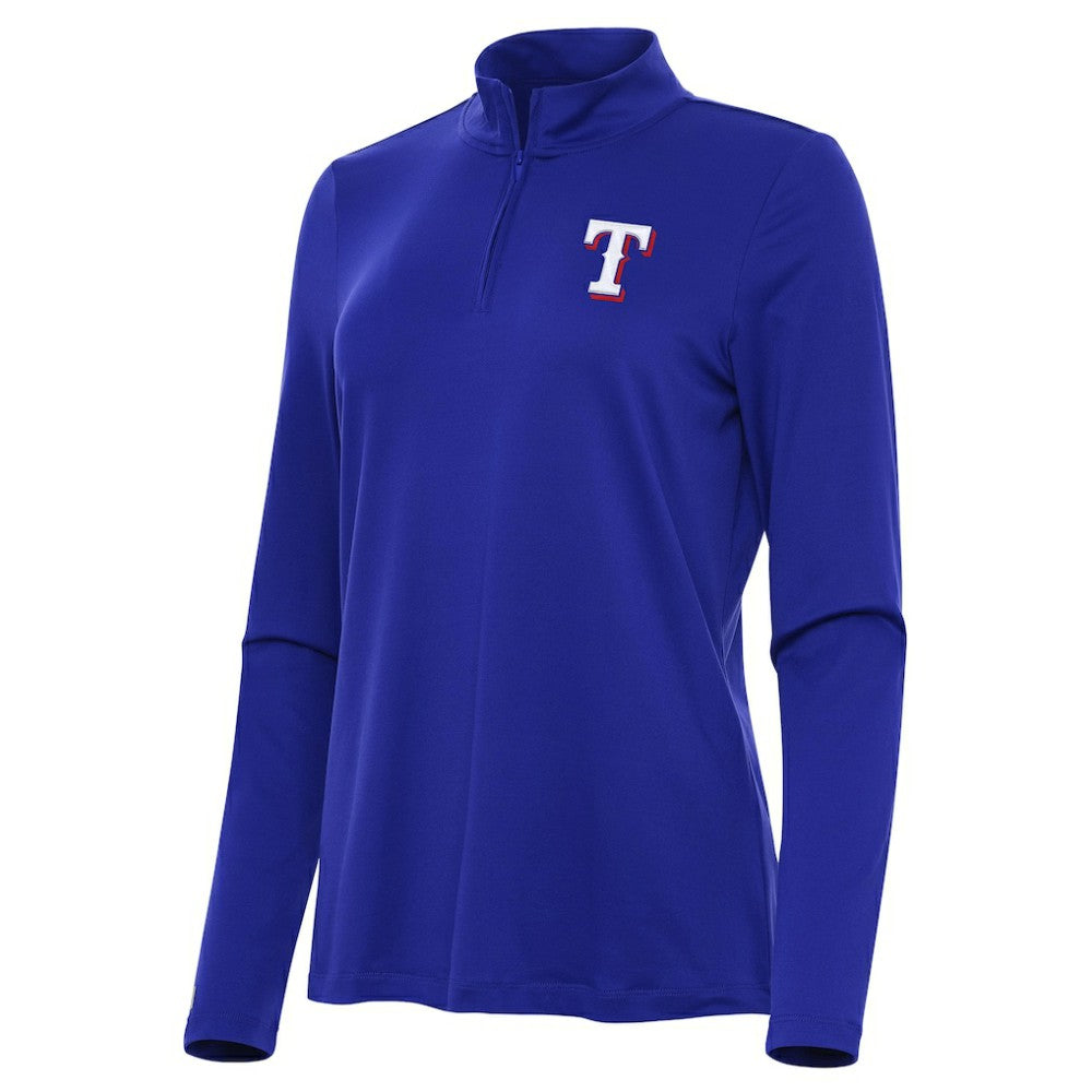Texas Rangers Antigua Women's Reprocess Quarter-Zip Top - Royal Tops