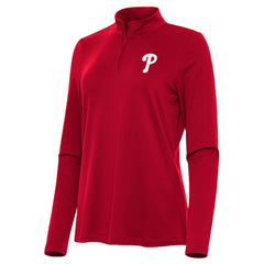 Philadelphia Phillies Antigua Women's Reprocess Quarter-Zip Top - Red Tops