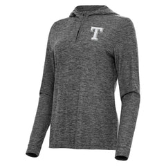 Texas Rangers Antigua Women's Daybreak Quarter-Zip Hoodie - Heather Black Hoodies