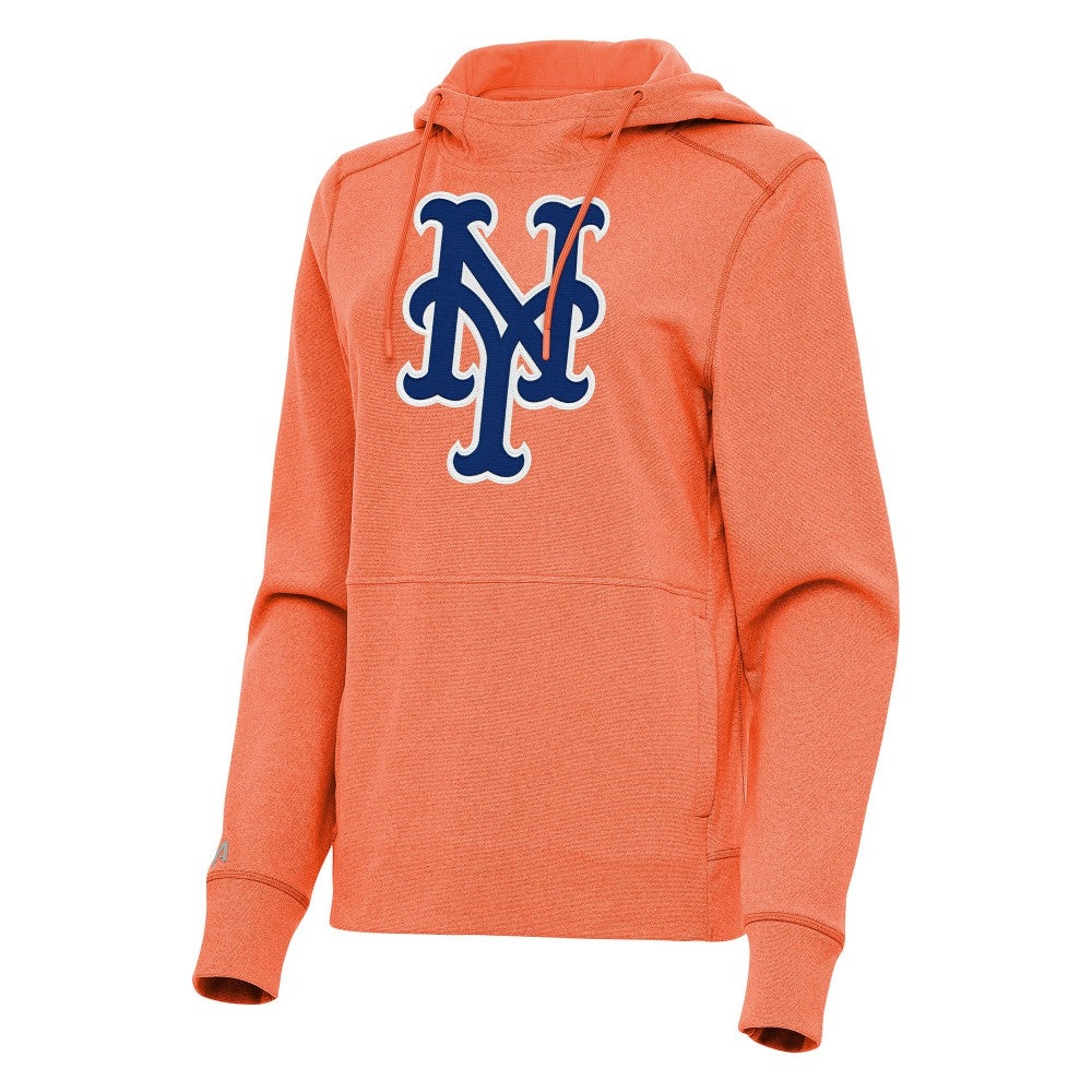 New York Mets Antigua Women's Justice Pullover Hoodie - Heather Orange Hoodies