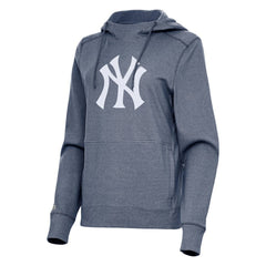 New York Yankees Antigua Women's Justice Pullover Hoodie - Heather Navy Hoodies