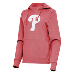 Philadelphia Phillies Antigua Women's Justice Pullover Hoodie - Heather Red Hoodies