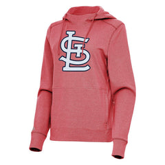 St. Louis Cardinals Antigua Women's Justice Pullover Hoodie - Heather Red Hoodies