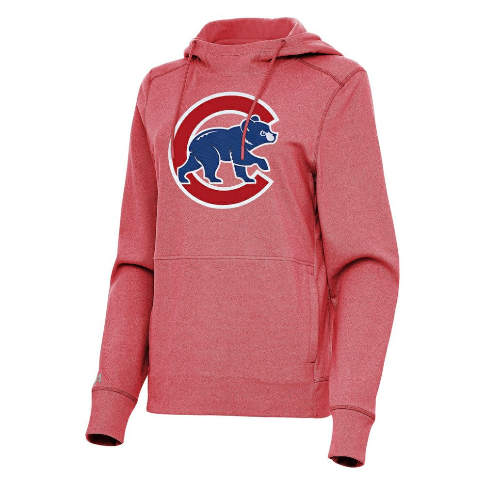 Chicago Cubs Antigua Women's Justice Pullover Hoodie - Heather Red Hoodies