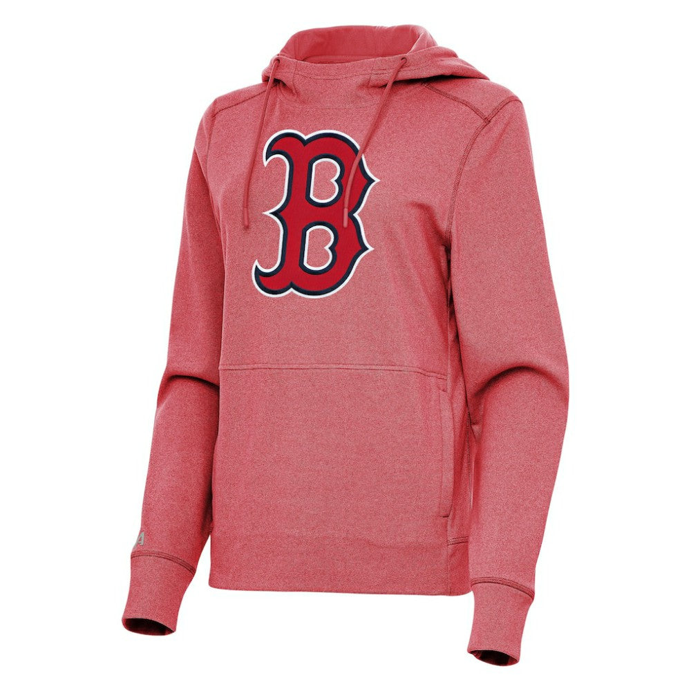 Boston Red Sox Antigua Women's Justice Pullover Hoodie - Heather Red Hoodies