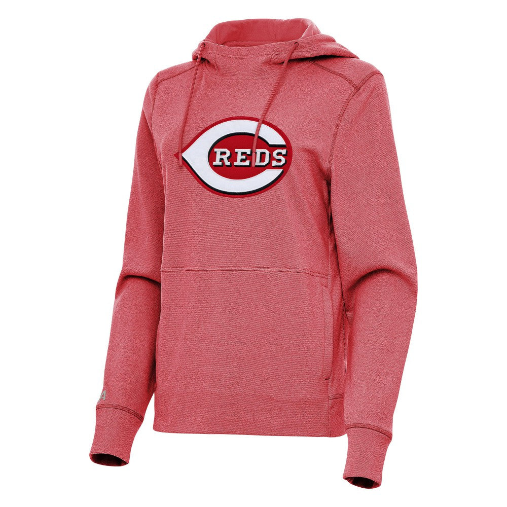 Cincinnati Reds Antigua Women's Justice Pullover Hoodie - Heather Red Hoodies
