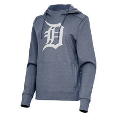 Detroit Tigers Antigua Women's Justice Pullover Hoodie - Heather Navy Hoodies