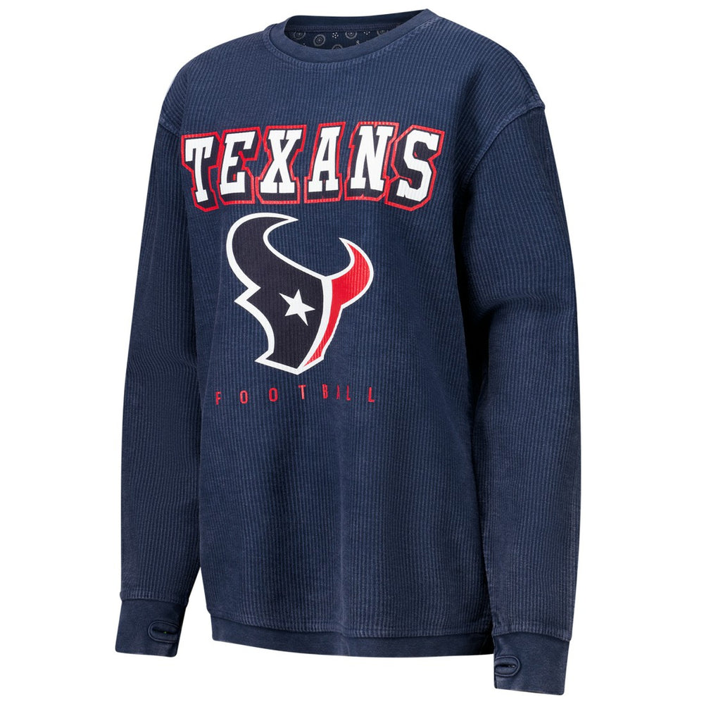 Houston Texans G-III 4Her by Carl Banks Women's Comfy Cord Pullover Sweatshirt Navy