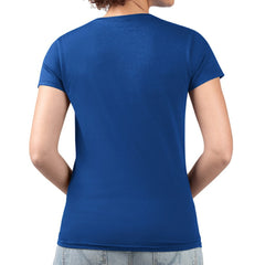 Toronto Blue Jays G-III 4Her by Carl Banks Women's Super-Slim Fit Lightweight Leopard Heart V-Neck T-Shirt - Royal T-shirts