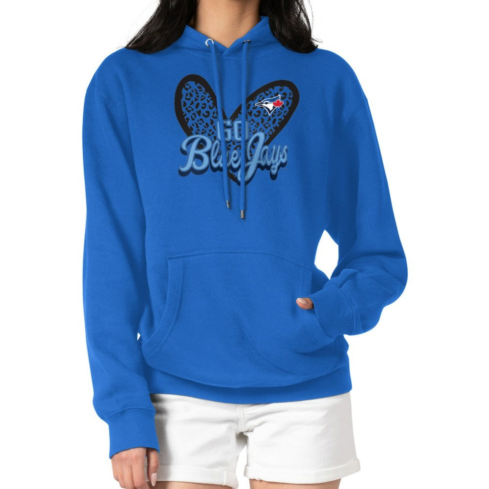 Toronto Blue Jays G-III 4Her by Carl Banks Women's Leopard Heart Pullover Hoodie - Royal Hoodies
