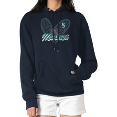 Seattle Mariners G-III 4Her by Carl Banks Women's Leopard Heart Pullover Hoodie - Navy Hoodies