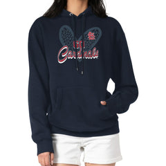 St. Louis Cardinals G-III 4Her by Carl Banks Women's Leopard Heart Pullover Hoodie - Navy Hoodies