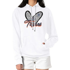 Detroit Tigers G-III 4Her by Carl Banks Women's Leopard Heart Pullover Hoodie - White Hoodies