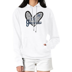 New York Yankees G-III 4Her by Carl Banks Women's Leopard Heart Pullover Hoodie - White Hoodies