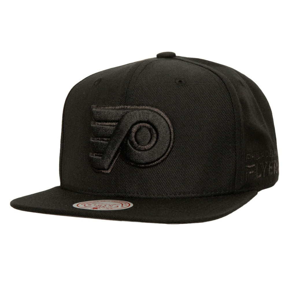 NHL Philadelphia Flyers Mitchell & Ness Soul Strike Pearl Tonal Snapback Hat - Black