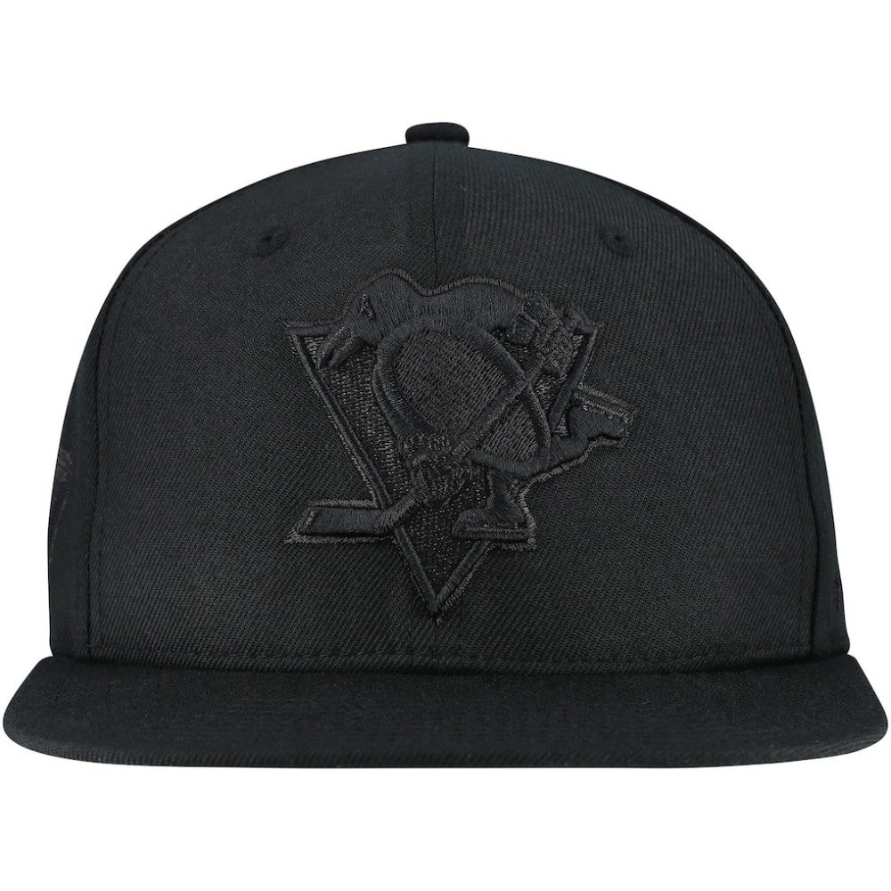 NHL Pittsburgh Penguins Mitchell & Ness Soul Strike Pearl Tonal Snapback Hat - Black