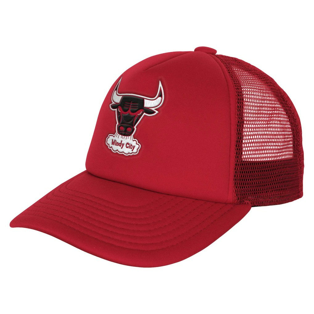 Chicago Bulls Youth Core Evergreen Trucker Adjustable Hat Red