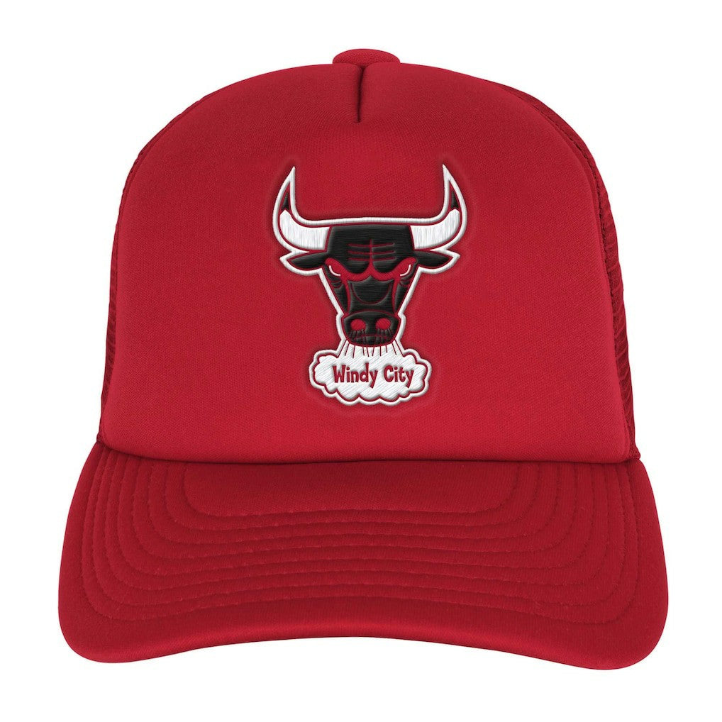 Chicago Bulls Youth Core Evergreen Trucker Adjustable Hat Red