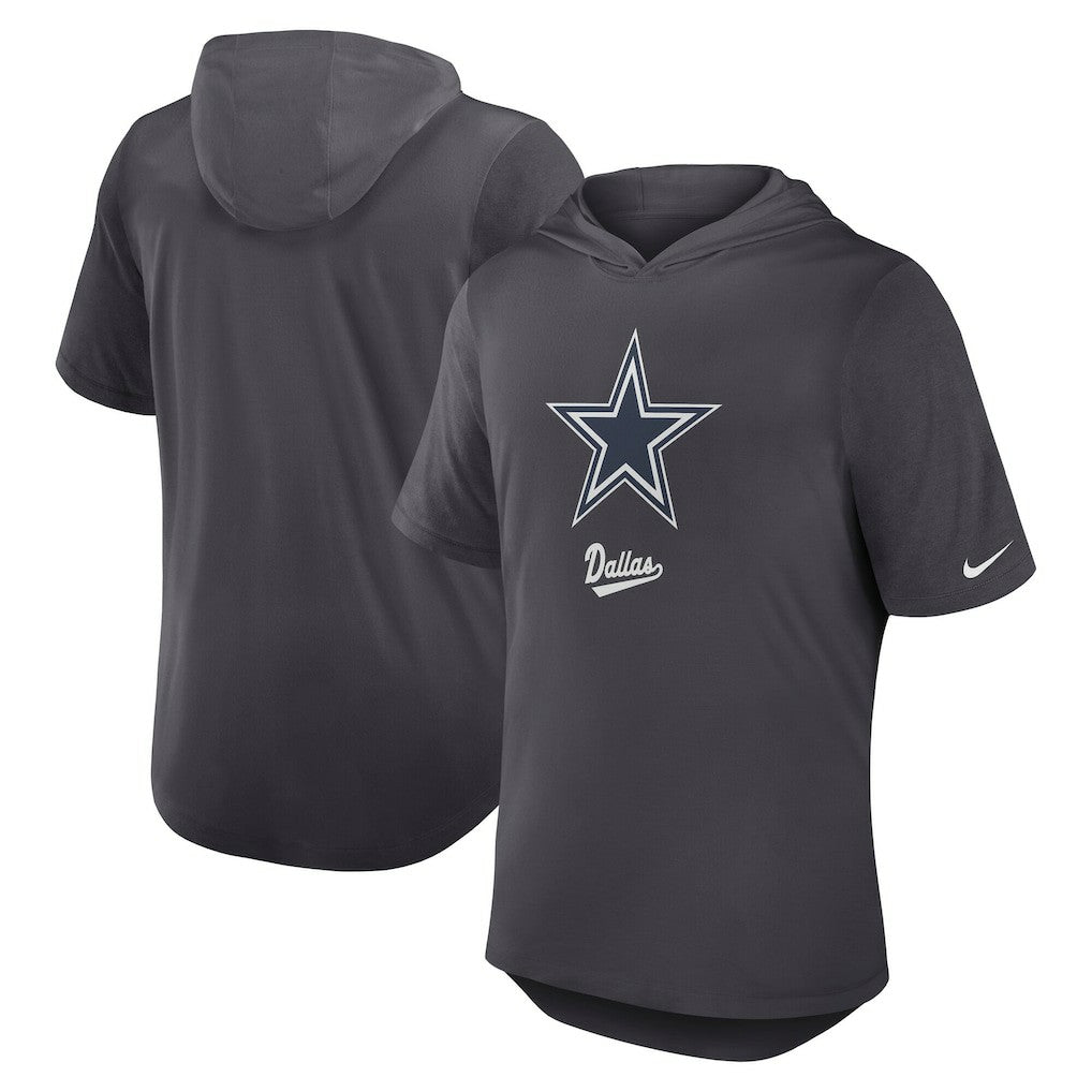 Dallas Cowboys Tri-Blend Performance Hoodie T-Shirt Anthracite