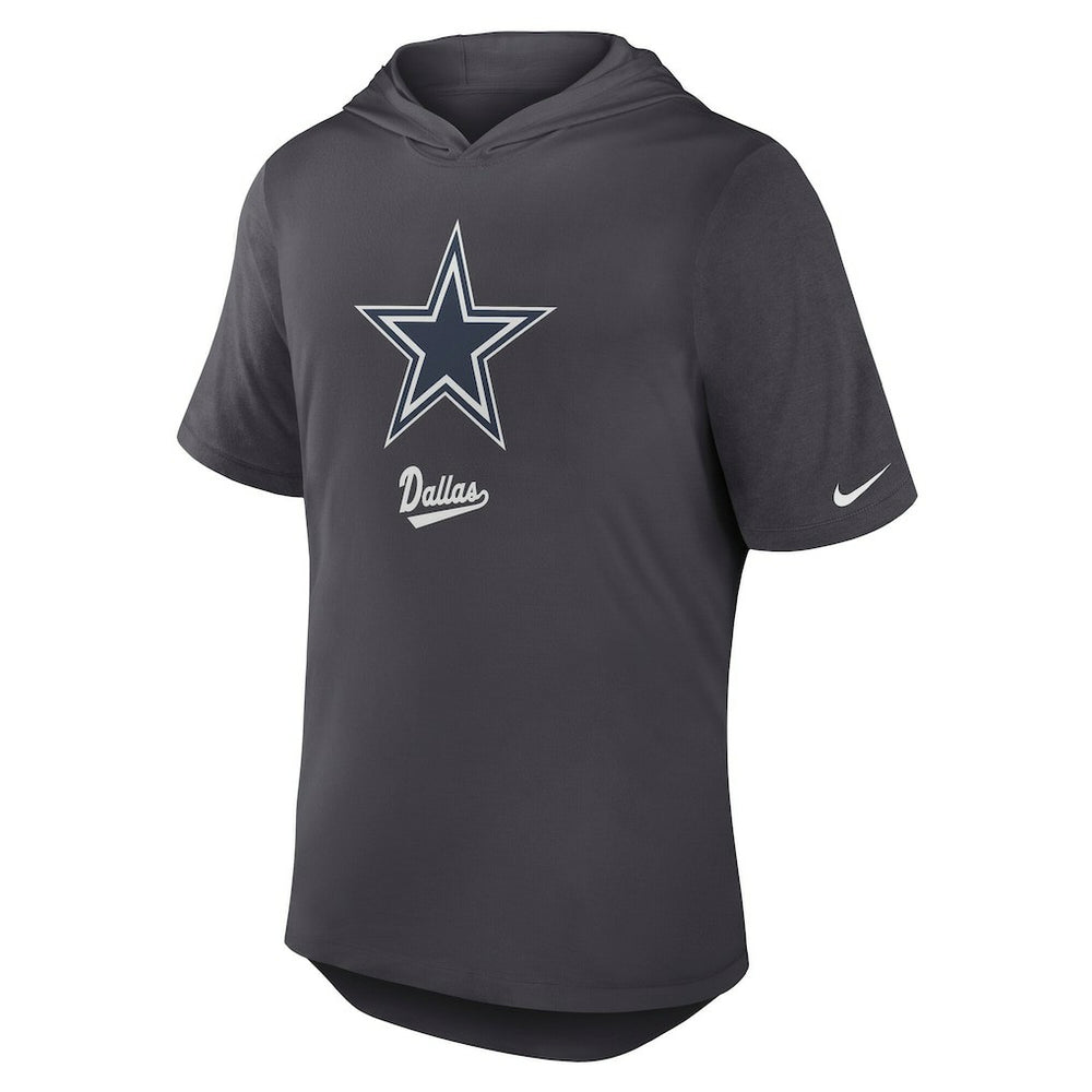 Dallas Cowboys Tri-Blend Performance Hoodie T-Shirt Anthracite